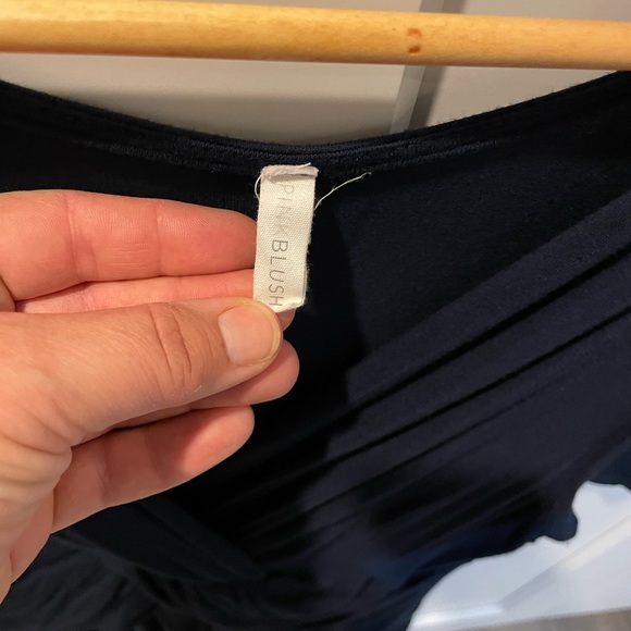 Pinkblush Navy Draped Front Plus Maternity/Nursing Top - Size 2X - Picture 4 of 7